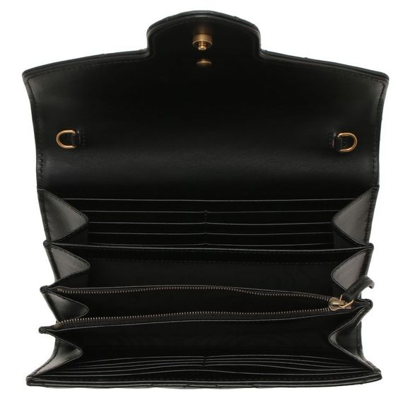 Gucci Shoulder Bag GG Marmont Black Quilted Chevron - Picture 5 of 7